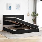 vidaXL Lit avec rangement et LED Noir 200 x 200 cm Velours