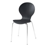 Lot de 4 chaises de salle à manger moderne design robuste noir chrome 03_0009821