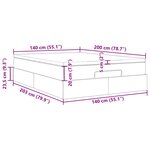 VidaXL Cadre de lit ottoman avec matelas noir 140x200 cm tissu