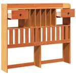 vidaXL Tête de lit avec rangement cire marron 135cm bois massif de pin