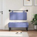 vidaXL Tête de lit suspendue Avec lumière LED Bleu denim Tissu