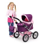 BAYER Poussette Landau Pour Poupée Trendy Prune, Réglable - 68 Cm