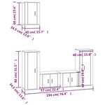 vidaXL Ensemble de meubles TV 5 Pièces Sonoma gris Bois d'ingénierie