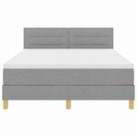 vidaXL Lit à ressort LED avec matelas Gris clair 140 x 190 cm tissu