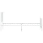 vidaXL Cadre de lit métal sans matelas avec pied de lit blanc 80x200cm