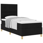 vidaXL Lit à ressorts avec matelas Noir 90 x 190 cm tissu