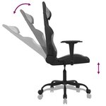 vidaXL Chaise de jeu de massage Noir et gris clair Tissu