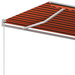vidaXL Auvent automatique rétractable poteaux 4 5x3 5 m Orange marron