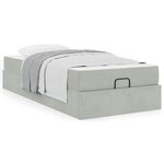 vidaXL Cadre de lit avec matelas Gris clair 80 x 200 cm Velours