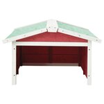 vidaXL Garage de tondeuse à gazon 72x87x50 cm Rouge et blanc Sapin