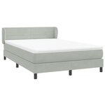 vidaXL Sommier à lattes de lit et matelas gris clair 160x220cm velours