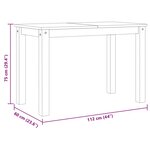 vidaXL Table à manger Panama gris 112x60x75 cm bois massif de pin