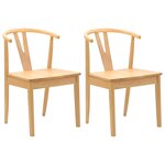vidaXL Chaise de salle à manger 2 Pièces Naturel