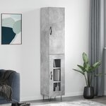 vidaXL Buffet haut Gris béton 34 5x34x180 cm Bois d'ingénierie