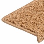vidaXL Tapis d'escalier 20 pièces 65 x 21 x 4 cm Beige Bord rectangulaire