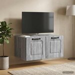 vidaXL Meuble TV mural Sonoma gris 59 5 x 41 x 30 cm Bois d'ingénierie