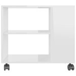 vidaXL Table d'appoint Blanc brillant 70x35x55 cm Bois d'ingénierie