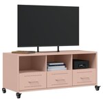 vidaXL Meuble TV rose 100 5x39x43 5 cm acier
