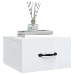 vidaXL Tables de chevet murales 2 Pièces Blanc brillant 35x35x20 cm