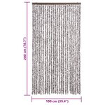 vidaXL Rideau anti-mouches marron et beige 100x200 cm chenille