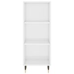 vidaXL Buffet haut Blanc brillant 34 5x34x180 cm Bois d'ingénierie
