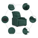 vidaXL Fauteuil inclinable vert foncé tissu