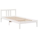 vidaXL Lit bibliothèque sans matelas blanc 90x200cm bois de pin massif