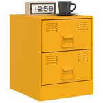 vidaXL Tables de chevet 2 Pièces jaune 34 5x39x44 cm acier