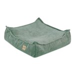 Coussin pouf 60x60 cm en velours côtelé vert premium