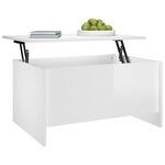 vidaXL Table basse blanc brillant 80x55 5x41 5 cm bois d'ingénierie