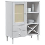 vidaXL Buffet SENJA aspect rotin blanc 90x40x112cm bois massif de pin