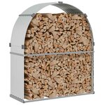 vidaXL Porte-bûches argenté 120x45x140 cm acier galvanisé