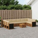 vidaXL Ensemble de canapés d'extérieur avec coussin 8 Pièces Naturel