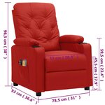 vidaXL Fauteuil de massage électrique Rouge bordeaux Similicuir