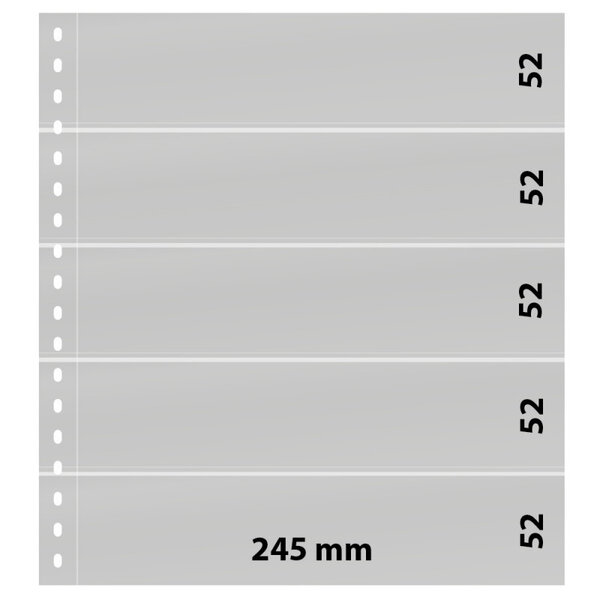 Feuilles de classement Omnia Lindner à 5 bandes pour timbres-poste. Fond - Blanc