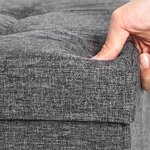 Coffre de rangement couvercle pliable par 2 côtés banc de rangement 300 kg charge admissible 76 x 38 x 38 cm gris 12_0005138