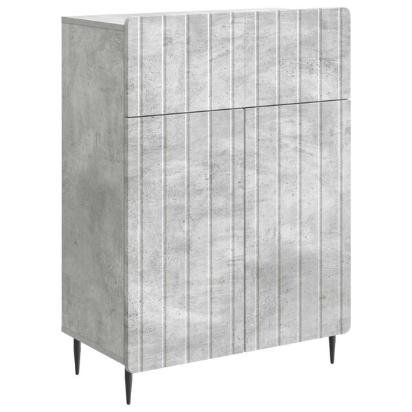 vidaXL Buffet Gris béton 66 x 34 5 x 92 cm Bois d'ingénierie