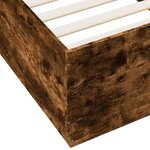 vidaXL Cadre de lit avec lumières LED chêne fumé 90x200 cm