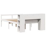vidaXL Lit bibliothèque sans matelas blanc 135x190 cm bois pin massif