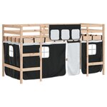 vidaXL Lit mezzanine enfants avec rideaux sans matelas 90x200cm