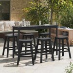 vidaXL Ensemble de bar de jardin 6 Pièces Noir HDPE