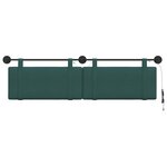 vidaXL Tête de lit suspendue Avec lumière LED Vert foncé Tissu