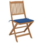 vidaXL Chaises pliables de jardin lot de 8 avec coussins Bois d'acacia