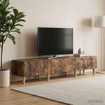 vidaXL Meuble TV 147 x 34 5 x 30 cm Chêne fumé Bois d'ingénierie