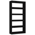 vidaXL Bibliothèque/Séparateur de pièce Noir 80x30x167 4 cm Pin massif