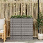 vidaXL Lit surélevé de jardin avec 4 pots Résine tressée Blanc