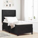 Lit à ressorts vidaXL avec matelas et LED Noir 80x200 cm Velours