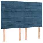 vidaXL Sommier à lattes de lit et matelas Bleu foncé 140x190cm Velours