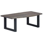 vidaXL Table basse avec bord naturel Gris 115x60x40 cm Bois d'acacia