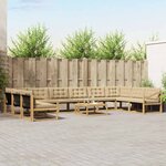 vidaXL Ensemble de canapés d'extérieur 11 Pièces Blanc et Beige